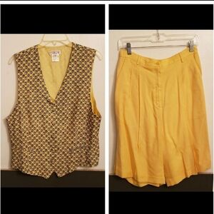 Talbots Yellow 2 Pc Shortset